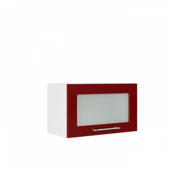 Бруклин ШВГС 600 Шкаф верхний горизонтальный со стеклом (Бетон белый/корпус Белый) в Краснообске - krasnoobsk.mebel54.com | фото