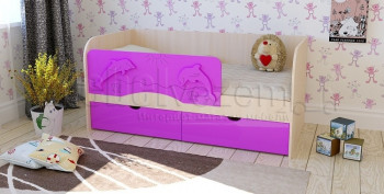 Друзья Кровать детская 2 ящика 1.8 Фиолетовый глянец в Краснообске - krasnoobsk.mebel54.com | фото