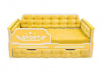 Кровать 190 серии Спорт 1 ящик 74 Жёлтый (мягкие боковые накладки) в Краснообске - krasnoobsk.mebel54.com | фото