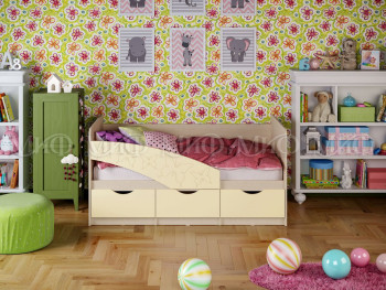 Кровать Бабочки 2,0м (Ваниль матовый) в Краснообске - krasnoobsk.mebel54.com | фото