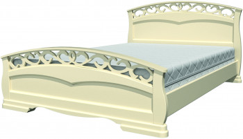 Кровать Грация-1 из массива сосны 1600*2000 Слоновая кость в Краснообске - krasnoobsk.mebel54.com | фото
