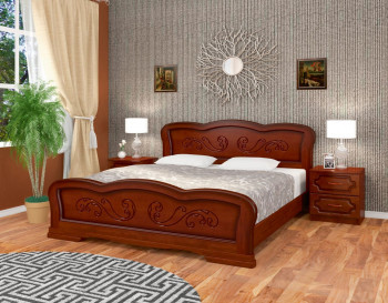 Кровать Карина-8 из массива сосны 1200*2000 Орех в Краснообске - krasnoobsk.mebel54.com | фото