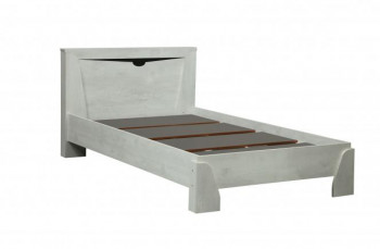 Кровать одинарная 33.07 с настилом "Лючия" (ш. 900)/(бетон пайн белый / венге / белый) в Краснообске - krasnoobsk.mebel54.com | фото