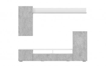 Мебель для гостиной МГС 4 (Белый/Цемент светлый) в Краснообске - krasnoobsk.mebel54.com | фото