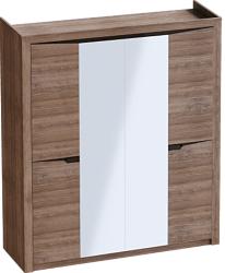 Шкаф четырехдверный Соренто с комплектом полок (3 шт)Дуб стирлинг/Кофе структурный матовый в Краснообске - krasnoobsk.mebel54.com | фото