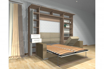 Шкаф-кровать с диваном Каролина в Краснообске - krasnoobsk.mebel54.com | фото