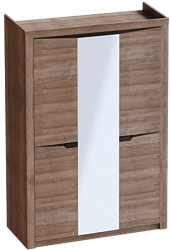 Шкаф трехдверный Соренто Дуб стирлинг/Кофе структурный матовый в Краснообске - krasnoobsk.mebel54.com | фото